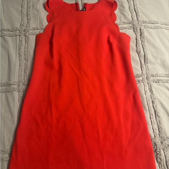 J Crew Red/Pink Scalloped Dress - Picture 1 of 2